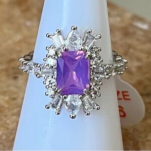 Bomb Party RBP8374 Empowered By You Orchid Purple Chalcedony on Rhodium Ring